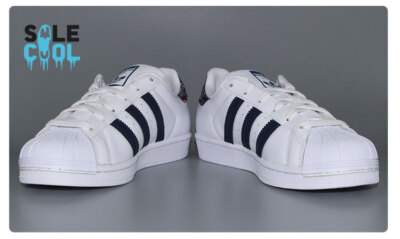 Adidas Superstar White Blue Striped Flowers Shoes S80481 | eBay
