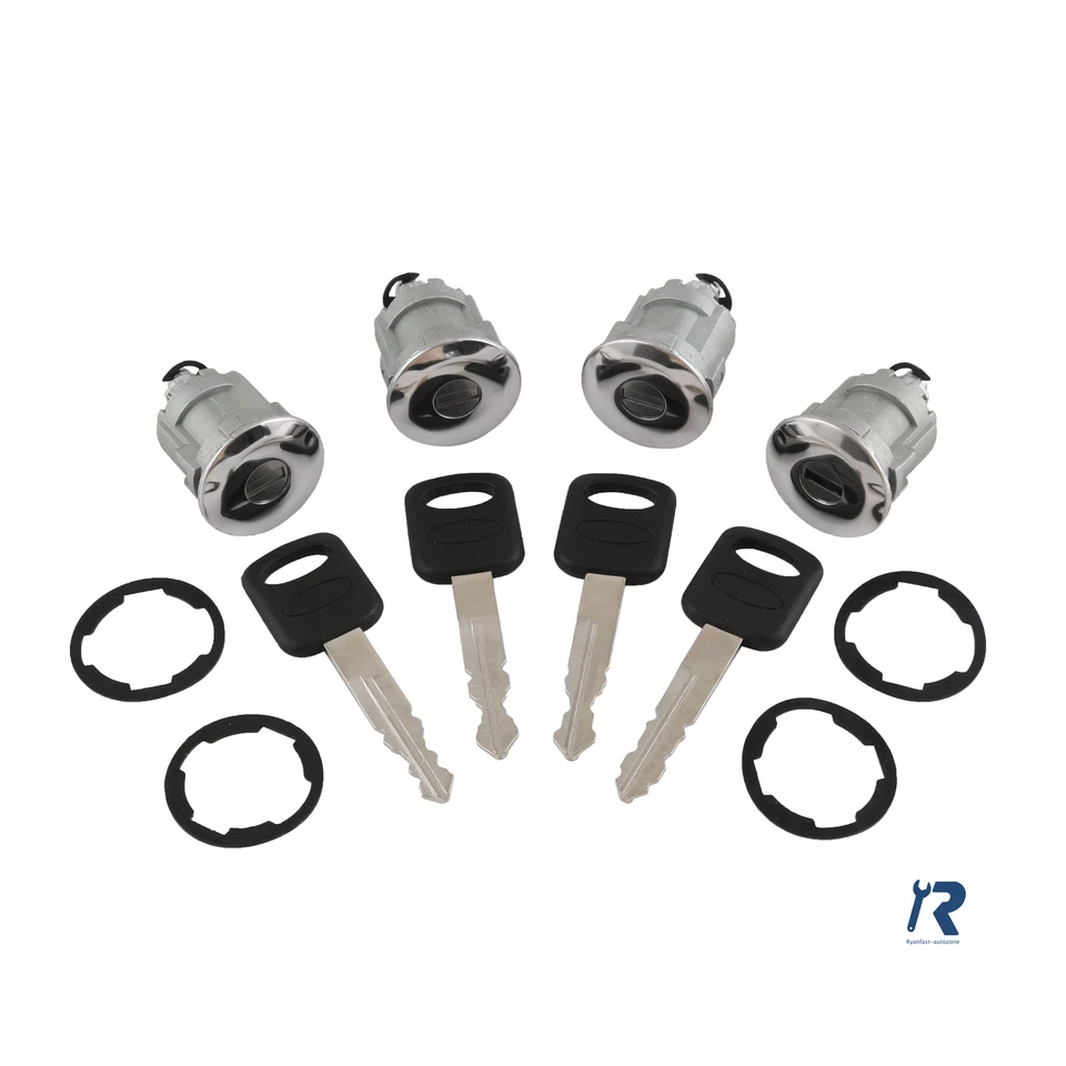 4 puertas cerradura cilindros y juntas con 4 llaves para Ford Econoline Van 1997-2020 Foto 2 de 4