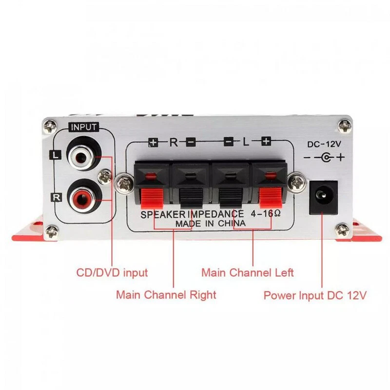 12V Mini Hifi USB Verstärker Endstufe Stereo Amplifier MP3 für Auto Motorrad DA - Bild 2 von 4
