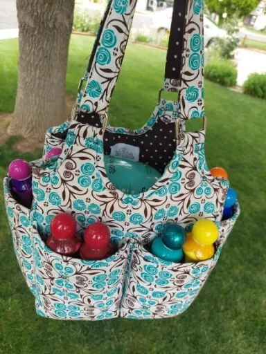 Hobby Lobby Yarnology Blue Floral Handbag Tote Shoulder Bag 12