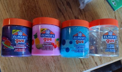 ELMER'S GUE Slime Glassy Clear / Cosmic Shimmer / Fruity Slushie / Cloud NEW 8oz