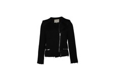 Iro Phoebe Jacquard Biker Jacket In Black Cotton Intl
