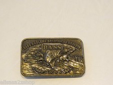 Men's RARE belt buckle vintage BASS Anglers sportsman society 1988 fishing USA