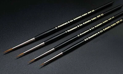 Rosemary & Co Serie 33 Miniature Brush Set (Sizes 3/0 0 1 2) Fast Shipping
