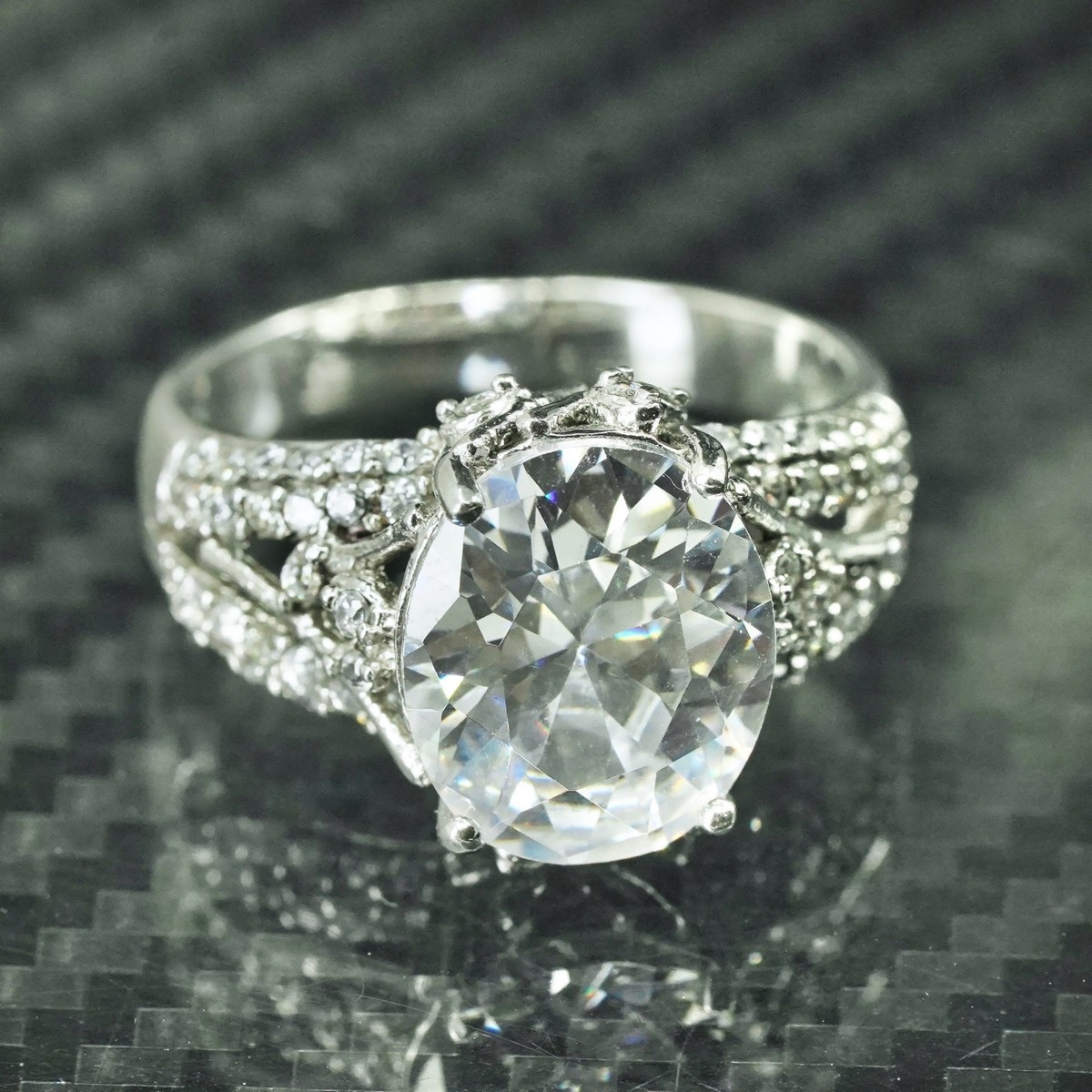 Size 8.25, VTG sterling silver 925 handmade engagement ring with