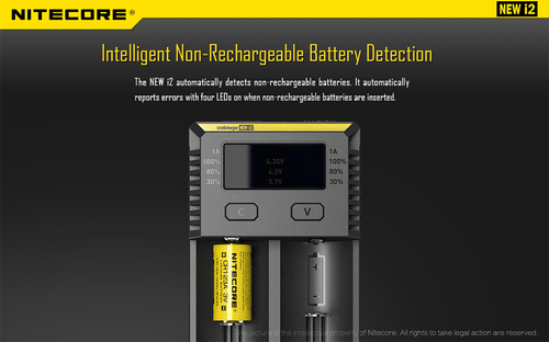 NITECORE Nuovo caricatore i2 con 4 batterie ricaricabili RCR123A Li-ion 650mAh EBR65 - Foto 7 di 12