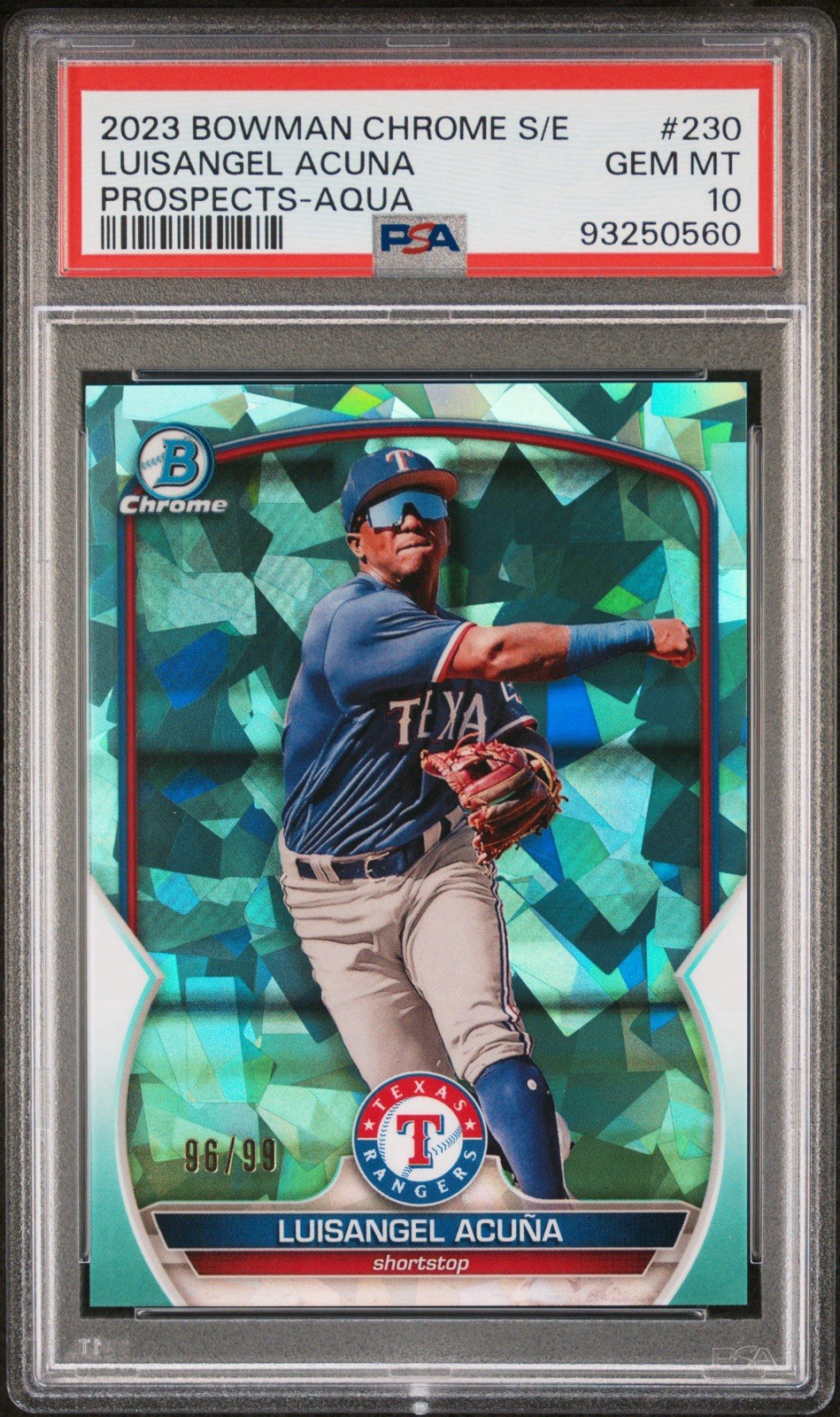 2023 Bowman Chrome Sapphire Edition Luisangel Acuna Prospects-Aqua /99