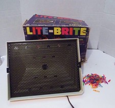 Vintage ORIGINAL 1967 "LITE BRITE" Hasbro Toy Light Bright w/ Original Box Pegs
