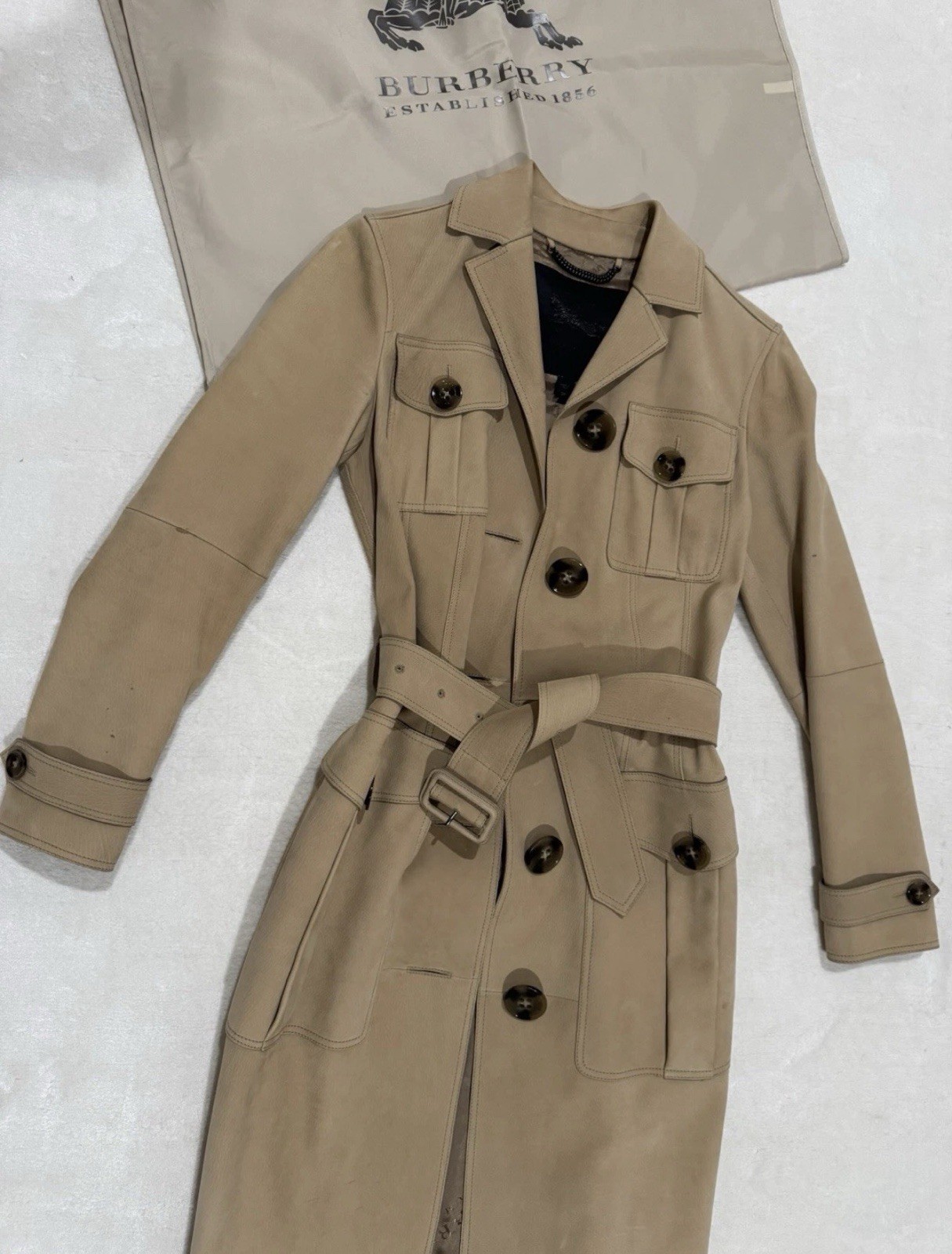 Burberry Prorsum Suede Trench Coat