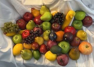 Vintage Faux Fruit Lot Mixed Life Sized Artificial Fruit Mid Century Decor Prop