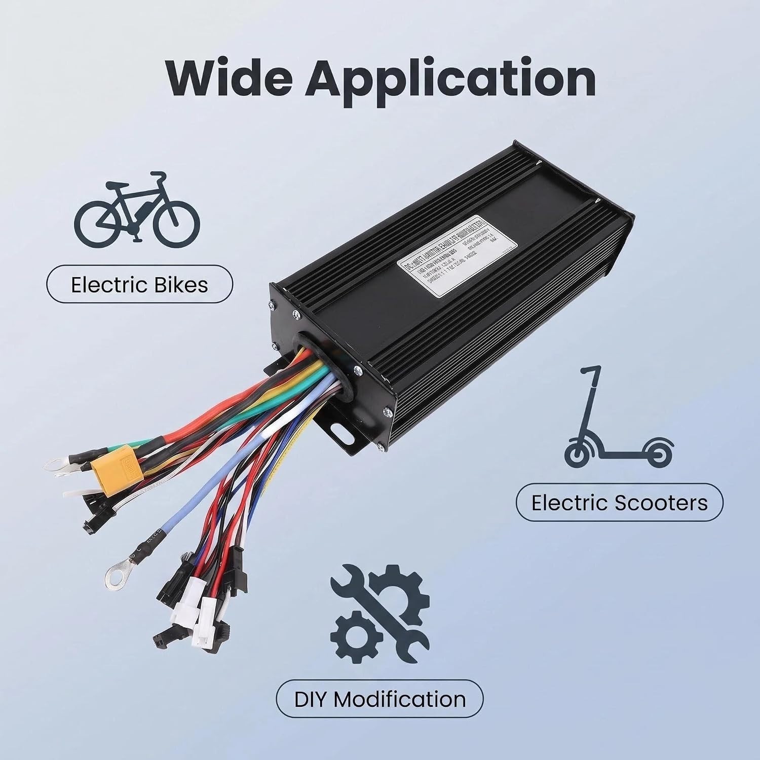 45A Ebike Controller, 1500W 2000W for 36V 48V 52V | Aluminum, Sine Wave 3 Mode C — image 3