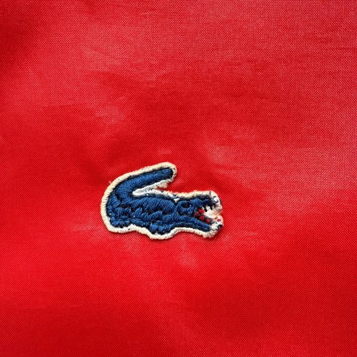 Vintage Izod Lacoste Windbreaker Roll Up Hood Men’s Size Large Red Pockets 80s - Picture 3 of 13