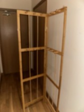 Bamboo Folding Coat & Hat Stand with Hooks Free Standing Rack