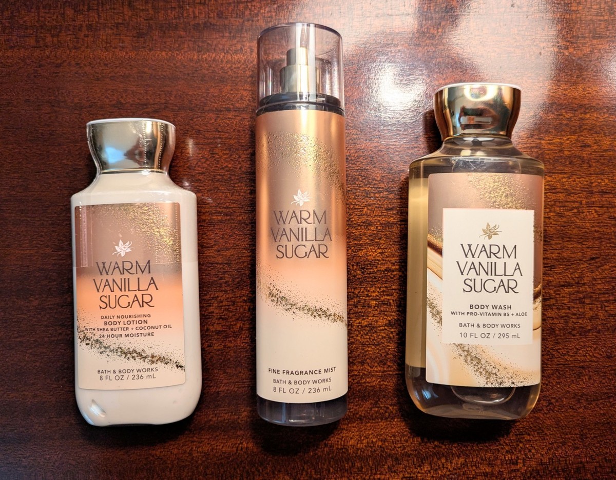 Warm Vanilla Sugar ボディミスト 236ml 3本セット Amazon.com : Bath & Body Works Warm Vanilla Sugar - Trio
