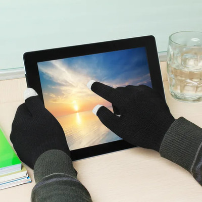 Unisex Touch Screen Gloves Full Finger Winter Warm Knitted Gloves For Warmth Run