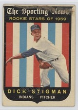 1959 Topps Sporting News Rookie Stars Dick Stigman #142 4g8