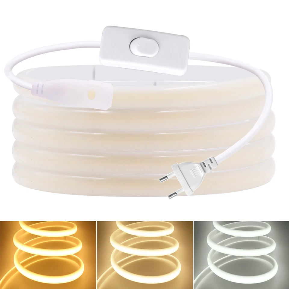 230V Neon COB LED Streifen Stripe Lichtschlauch Lichterkette Wasserdicht Dimmbar - Bild 4 von 4