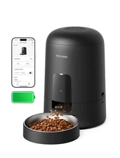 PETLIBRO Automatic Cat Feeder, Wi-Fi Rechargeable Cat Food Dispenser, Black