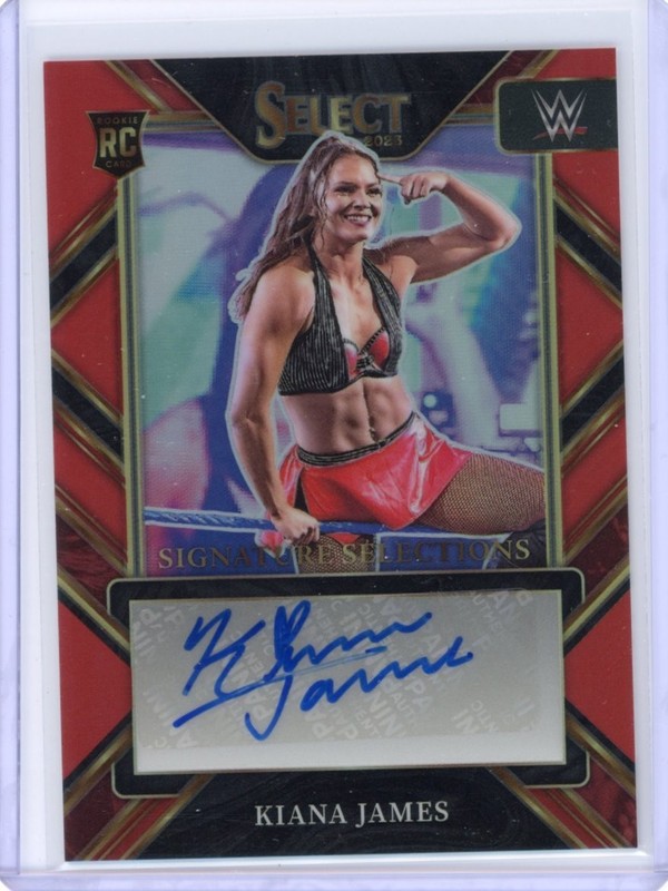 2023 Panini Select WWE Kiana James Signature Selections Red Auto /49 SP RC