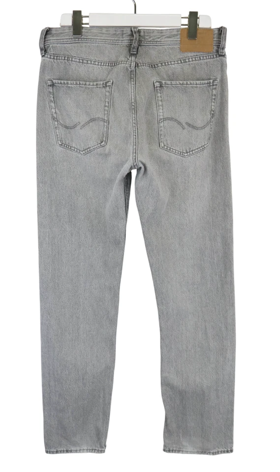 JACK & JONES Relaxed/Chris Jeans Men's W33/L34 Grey Faded Whiskers Button Fly - Image 2 of 4