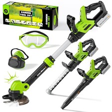 Kids Tool Set, 3-IN-1 Toddler Power Garden Tools with Sounds Small, Green