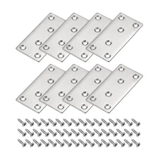 Flat Straight Brace Repair Plate 80 x 40 x 2mm Stainless Steel 8 Pcs