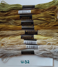 Stickgarn Spaltgarn 10 Docken Döckchen Sticken Garn Nähen U32 MIX grau braun gel