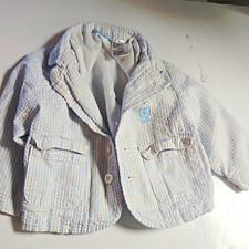 GAP Baby 12 Months Blue/White Seersucker Stri...