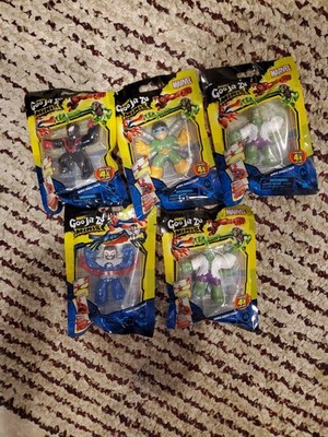 5mixMarvel Heroes Goo Jit Zu Minis 2.5''SpiderMan Captain America Red Hulk Lizard