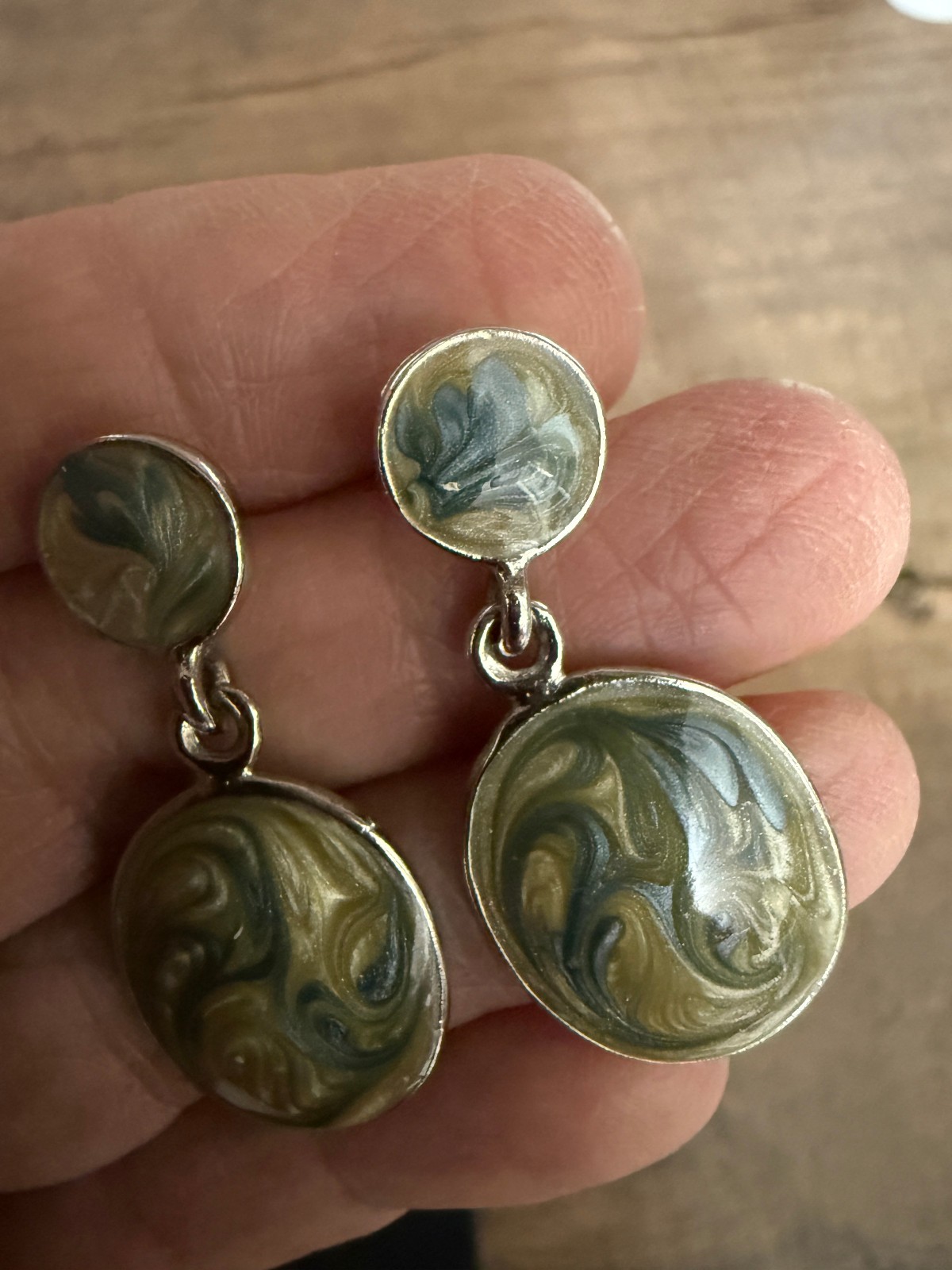 Sterling Silver Abalone Shell Drop Dangle Earring… - image 6