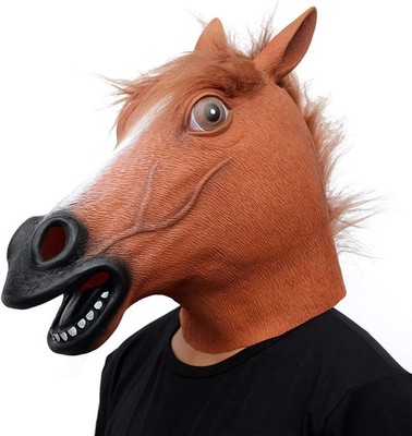 Horse Mask Party Dress Up Head masks for adults Men Masquerade (brown)