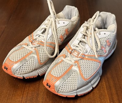 Under Armour Women s Running Shoes Gray Orange FootSleeve Size 7.5 Athletic