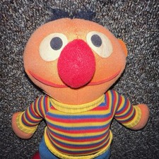 True Vintage Ernie Orange Doll Sesame Street Rare 1970s Plush Stuffed Animal