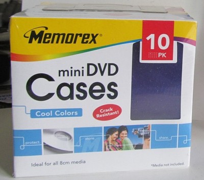 MEMOREX 10 PK RAINBOW MULTICOLOR COOL COLORS MINI DVD CASES. NEW & SEALED
