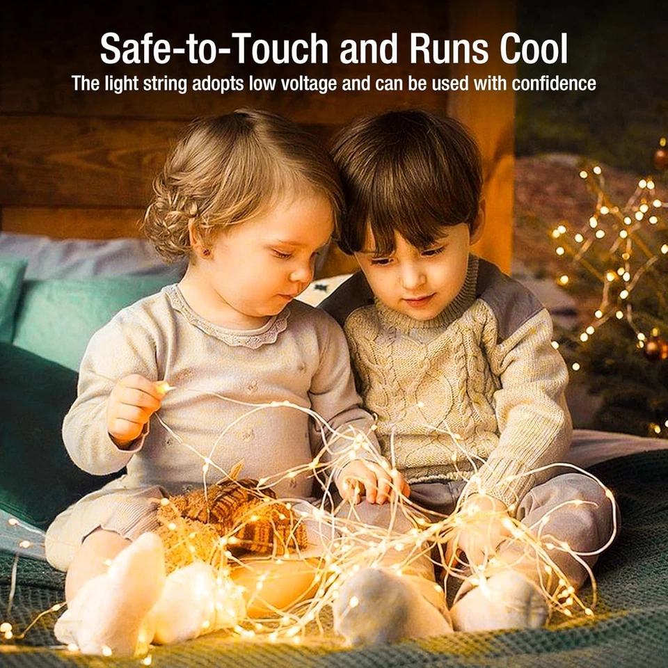 6 Pack Battery Operated Fairy Lights - 20 LED Twinkle String Lights Warm White - Image 3 of 4