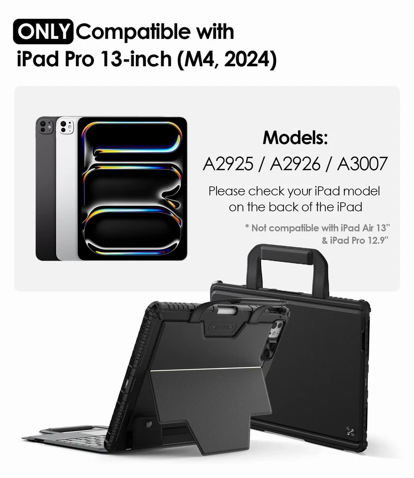 Funda con teclado Carry Go para iPad Pro 13 pulgadas (M4) 2024 con asa, funda resistente... Foto 2 de 4