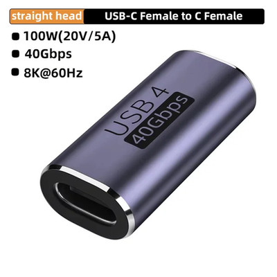 USB4.0 40Gbps OTG Type C 90 Degree Adapter 100W 5A USB C to Type C Fast Charging