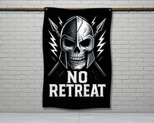 Motivational Skull Flag - Home Gym Wall Art Fitness Decor