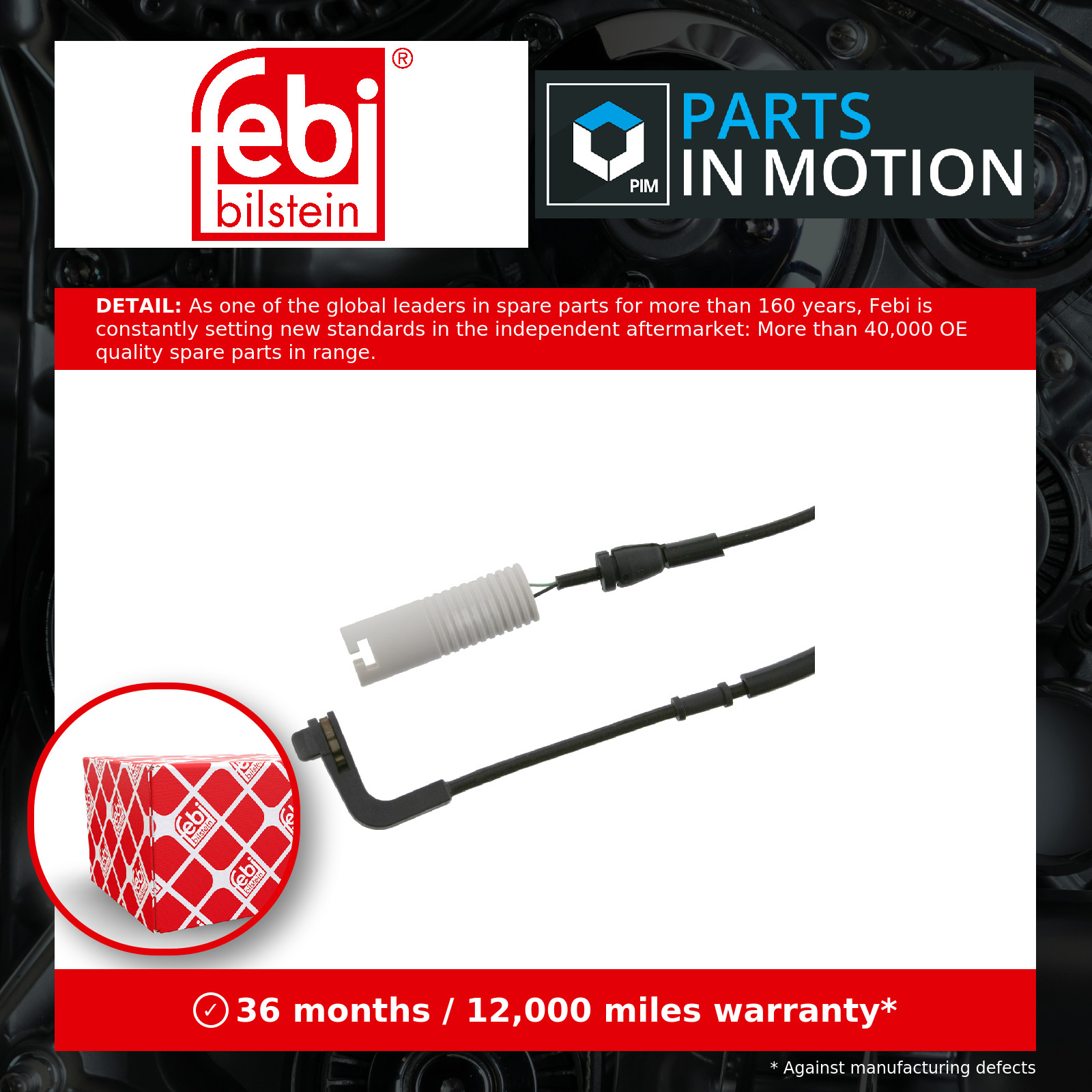 Brake Pad Wear Indicator Sensor fits BMW 335 3.0 Rear 06 to 13 Warning Contact