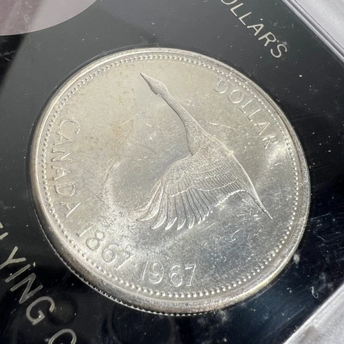 1967 Canada Silver Dollar Flying Goose Centennial Coin 80% Uncirculated UNC #2