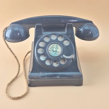 Rare Vintage Rotary    Phone Telephone Ideal Toys Black Plastic Novelty Childs