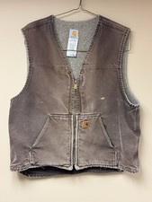 Vintage Carhartt Men's V26 Brown Sherpa Lined Vest RN 14806 XL