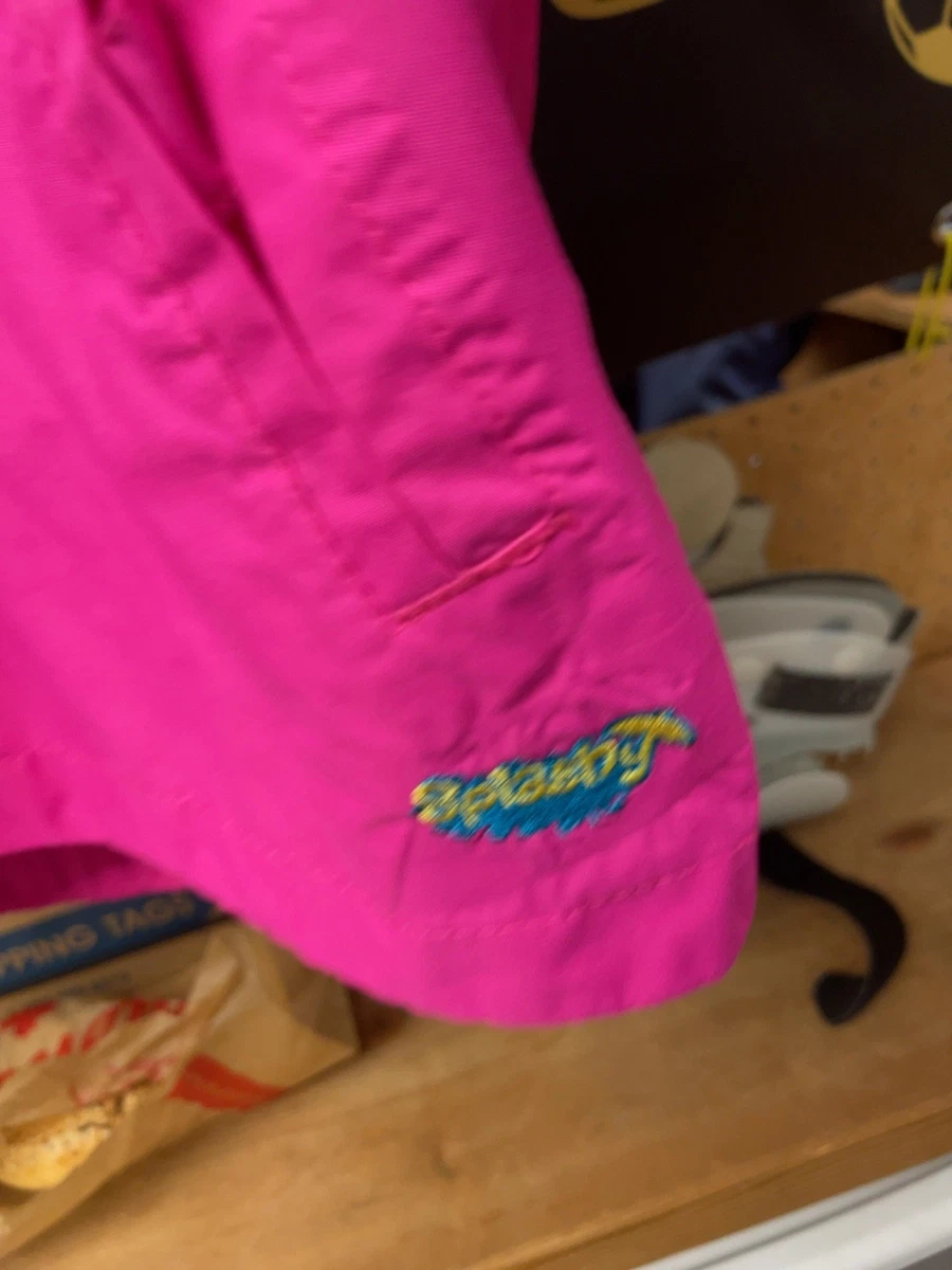 Splashy Kids Rain Jacket Size 4 Pink Waterproof Hooded Nylon Raincoat Coat EUC
