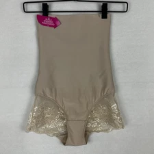 Maidenform Firm Control High Waist Brief Size Small Style DMS704 Beige NWT Lace
