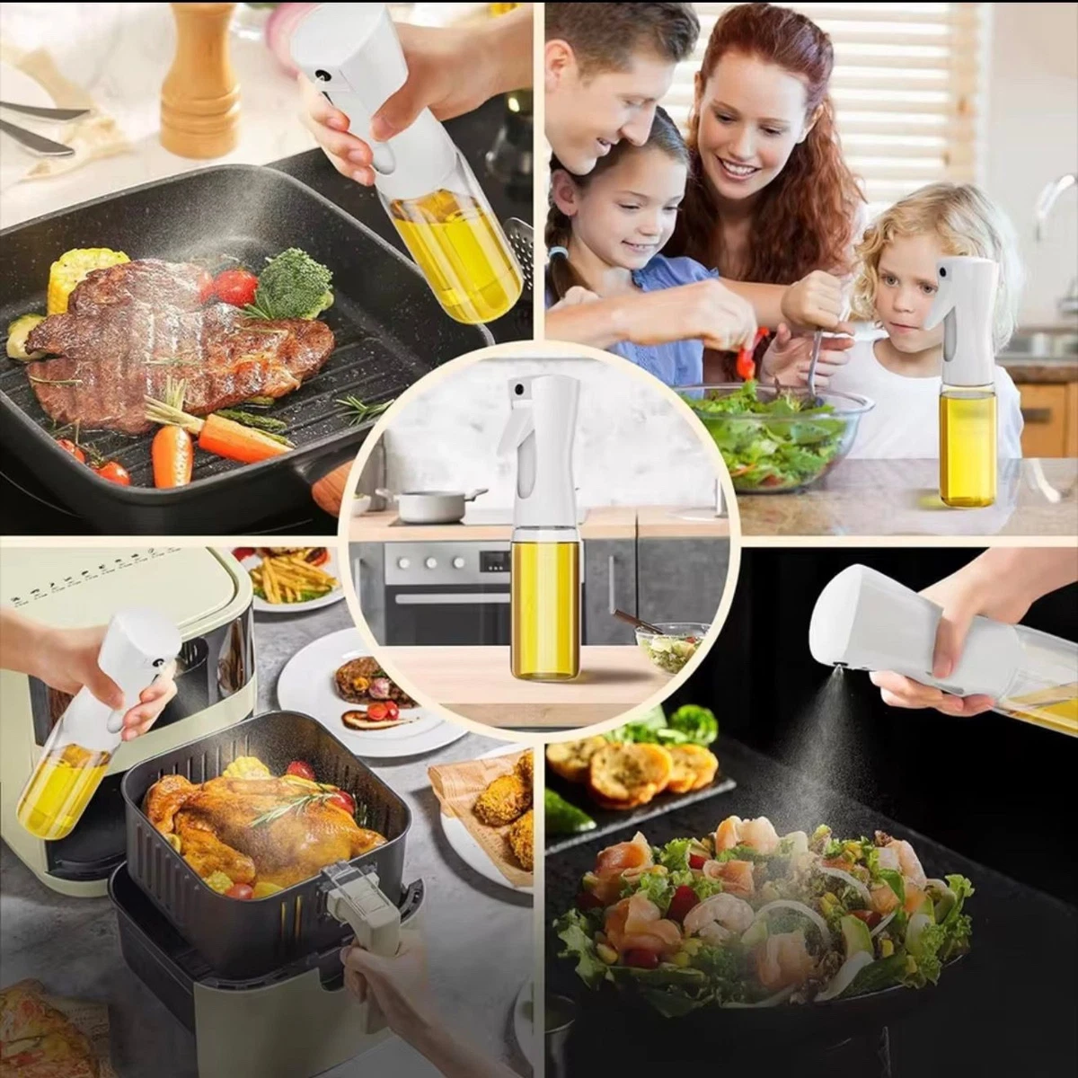 Pulverizador De Aceite De Cocina – Capacidad 210 Ml, Material PP Grado Alimenticio, Transparente, A Prueba De Fugas, Para Ensaladas Y Asados
