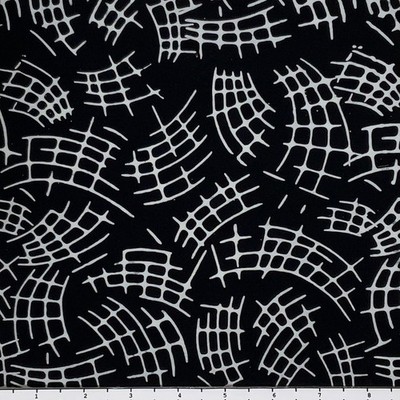 1 Yard Cut of Lunn Fabric Bent Tracks Batik 100% Cotton 3812 Black & White