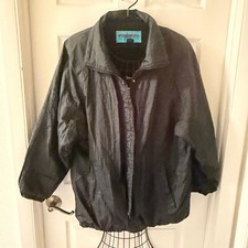 Vintage Pacific Trail Fleece Lined Jacket Black Full Zip Mens Large Outdoor 90s