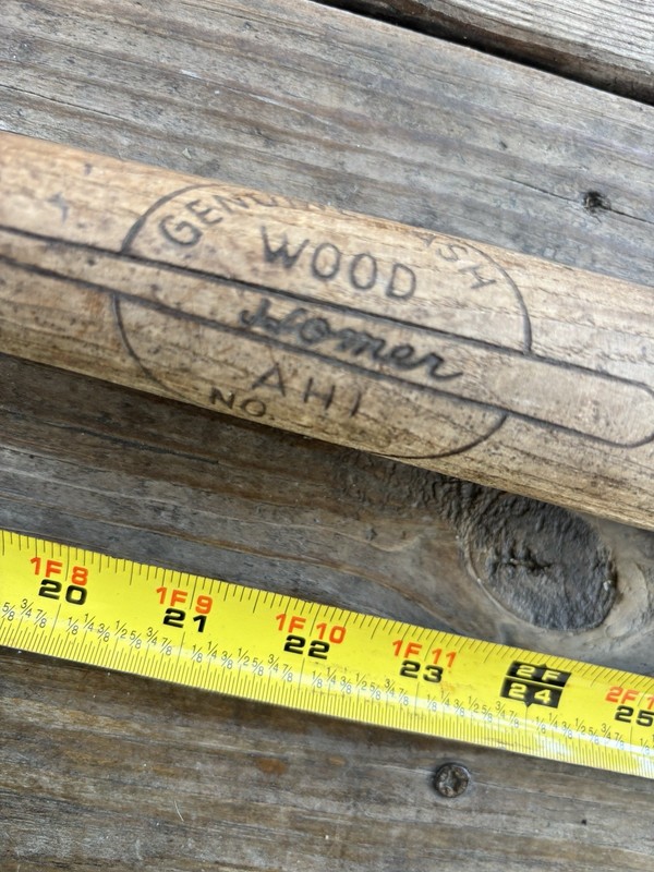 Rare Unknown Homer Soft Ball Bat Ash No 5880 33 Inch A H 1 Hillerich ? Solid
