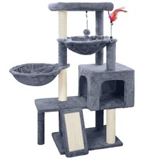 Cat Tree with Cat Condo and Hammocks, Cat Tree with Scratching Posts and Scra...