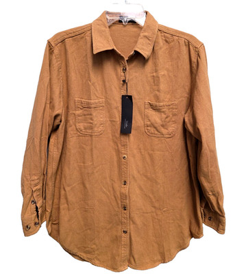 MCEDAR Oversized Shirt Jacket M Brown Button Up Twill Collection VOGUES